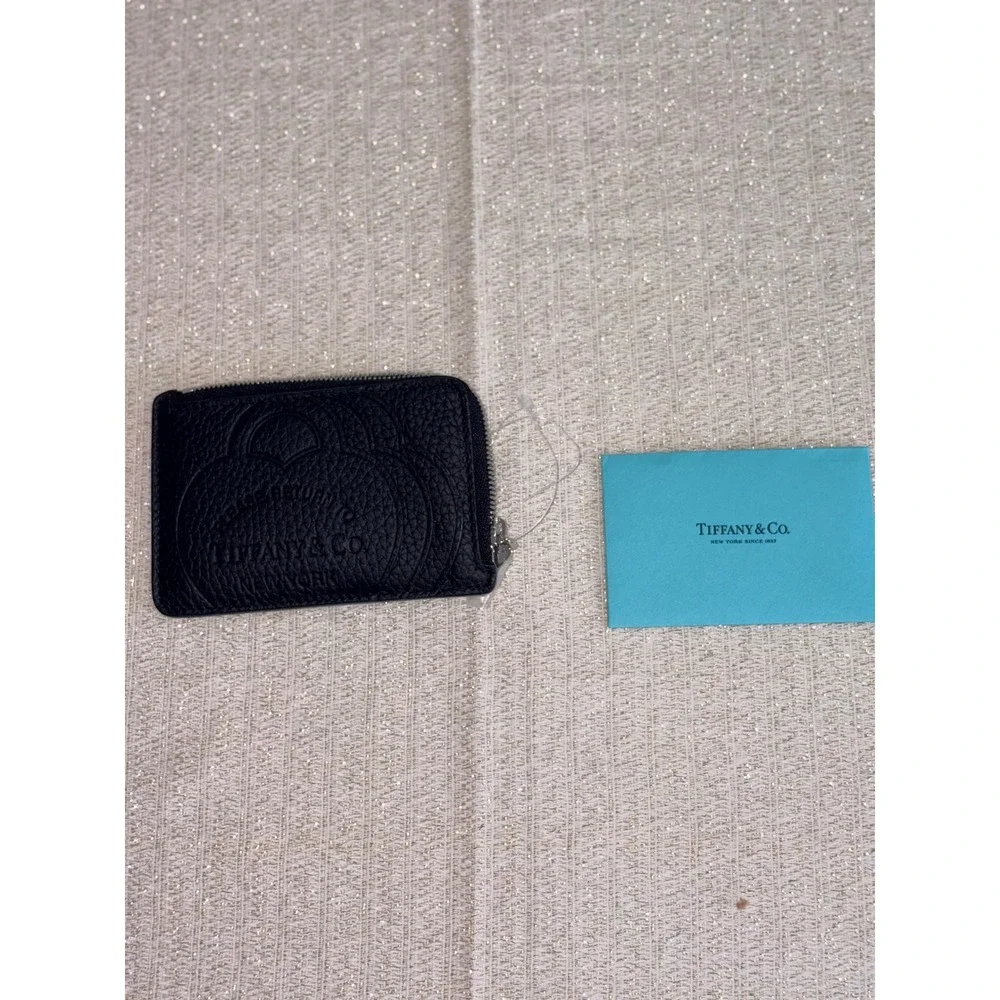 Tiffany & Co Card Case coin purse Black new Return to Tiffany Pebbled Leather